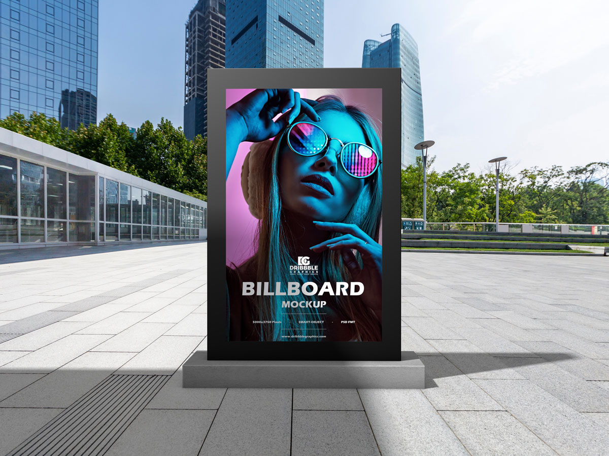 Free Outdoor Office Advertising Billboard Mockup Design - Mockup Planet