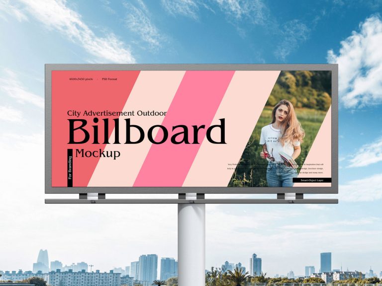 Free City Advertisement Outdoor Billboard Mockup Design - Mockup Planet