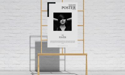 Free-Elegant-Wooden-Stand-Display-Poster-Mockup-Design