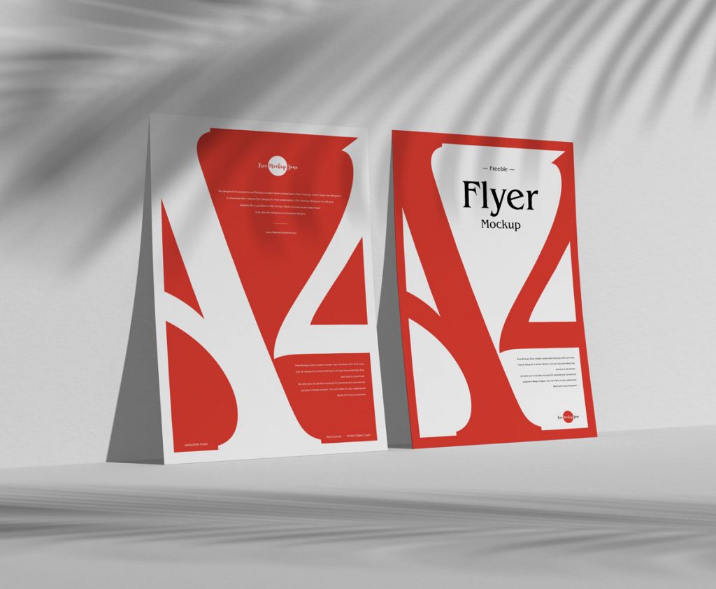 Free Standing Branding Flyer Mockup Design - Mockup Planet
