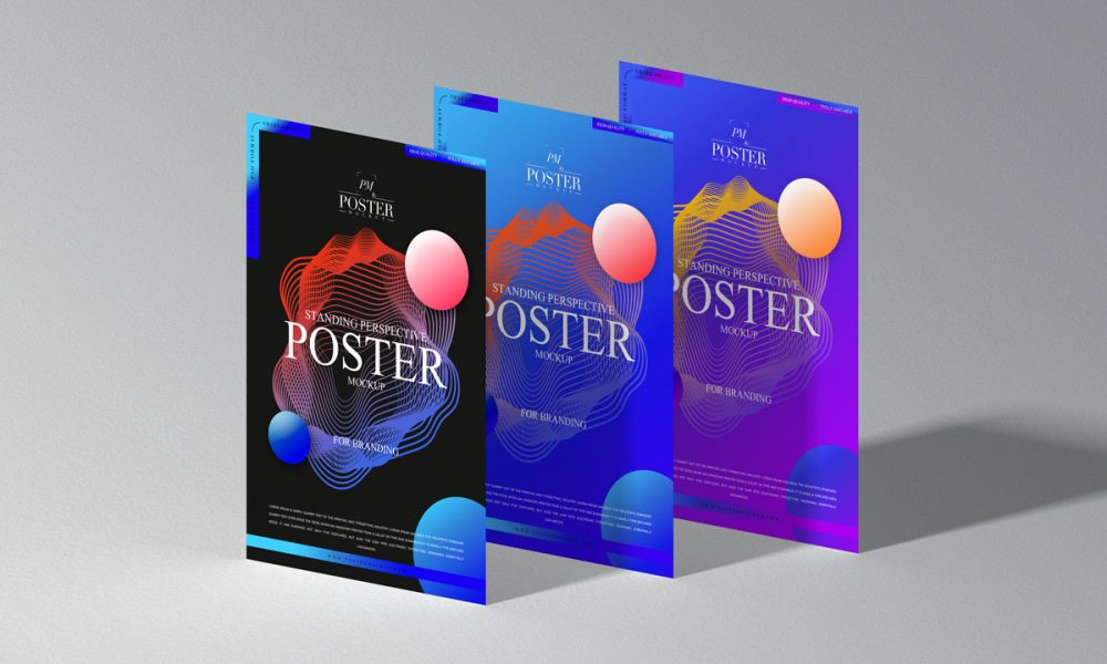 Free Fabulous Branding Standing Poster Mockup Design - Mockup Planet