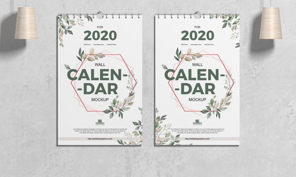 Free Interior Wall Calendar Mockup Design - Mockup Planet