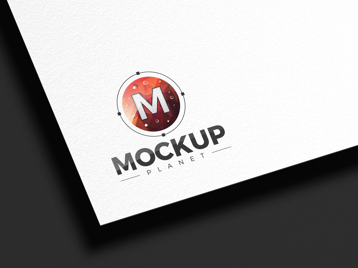 Free Branding White Texture Logo Mockup Design - Mockup Planet