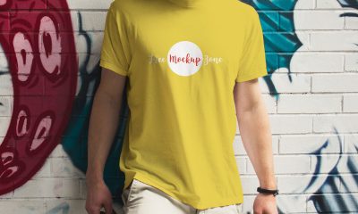 Free-Outdoor-Street-Boy-Wearing-T-Shirt-Mockup-Design