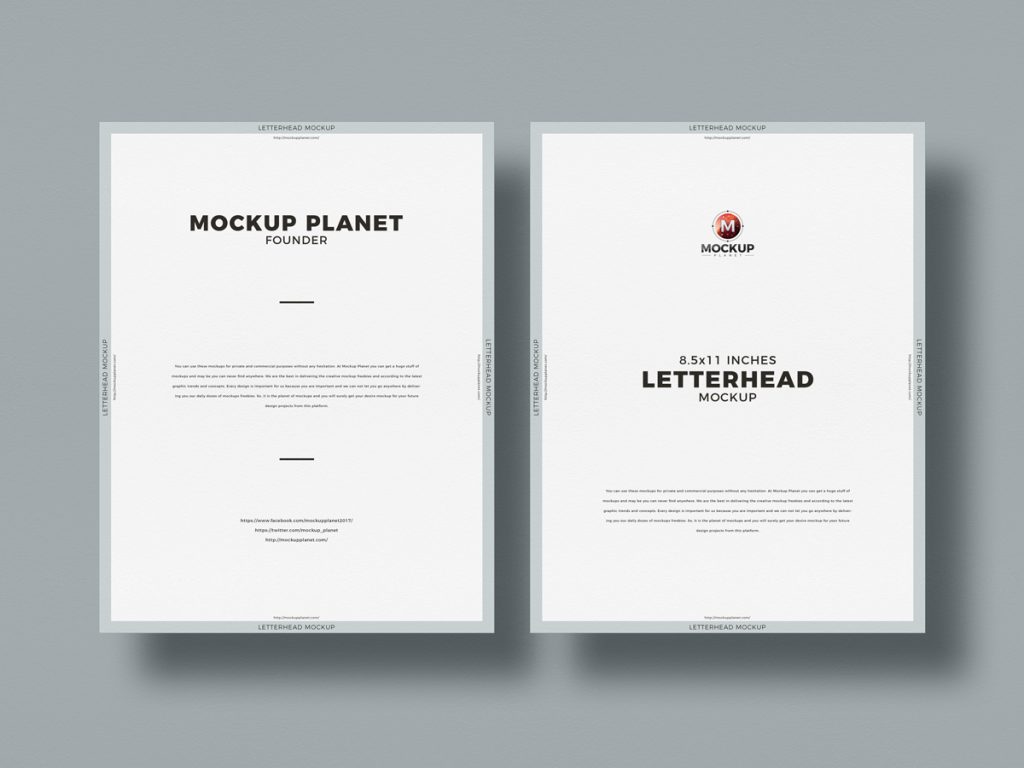 Free Top View Letter Size Letterhead Mockup Design - Mockup Planet