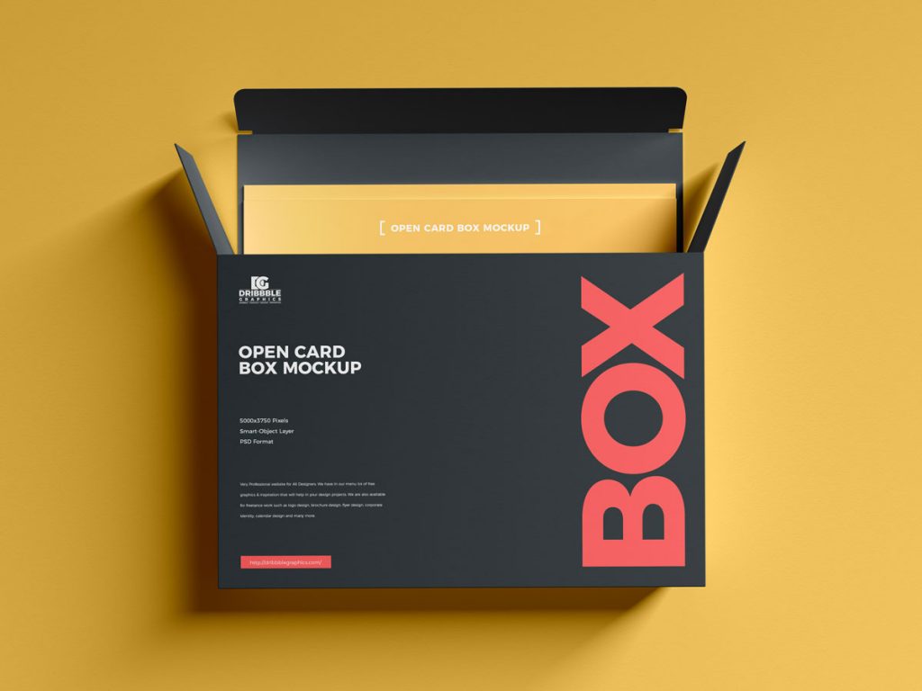 Download Free Cards Inside Open Box Mockup Design - Mockup Planet