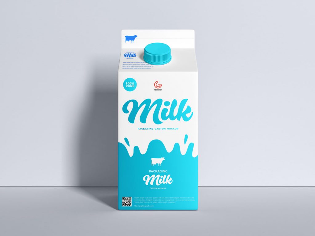 Free Milk Carton Packaging Mockup Design - Mockup Planet