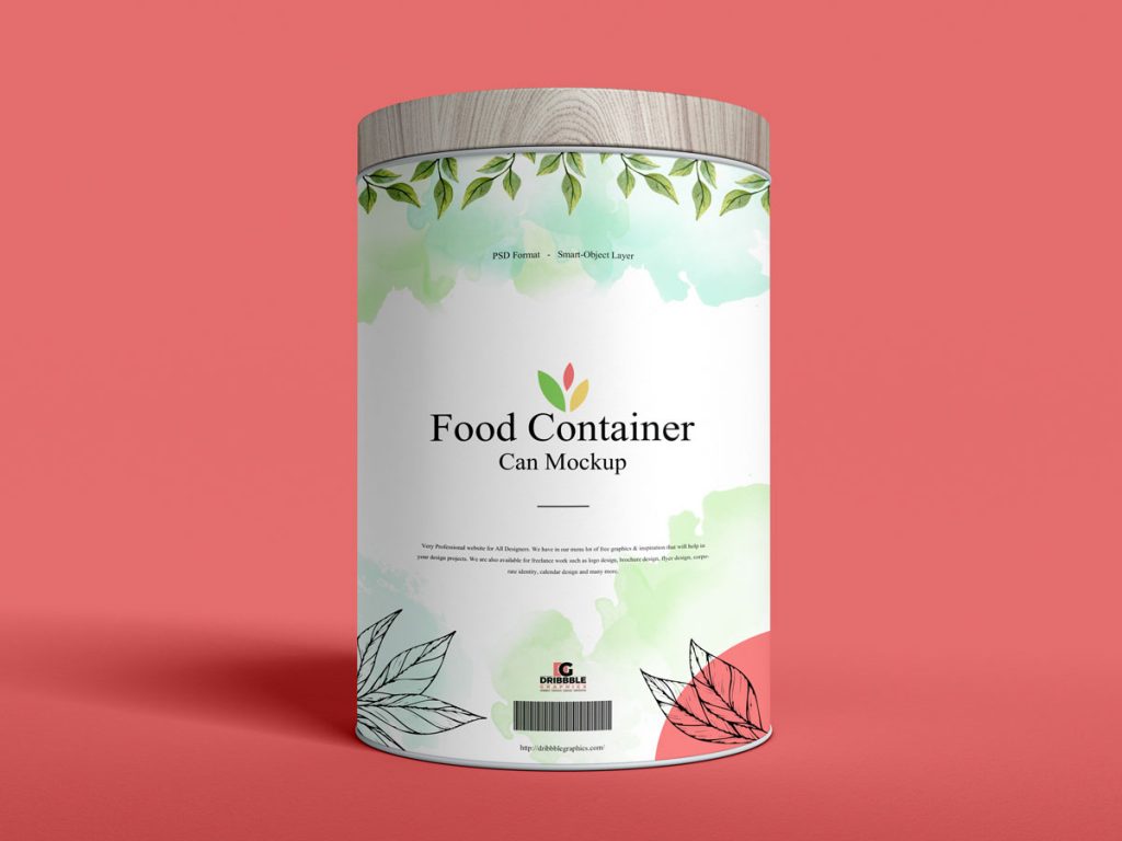 Download Free Organic Food Can Mockup Design - Mockup Planet