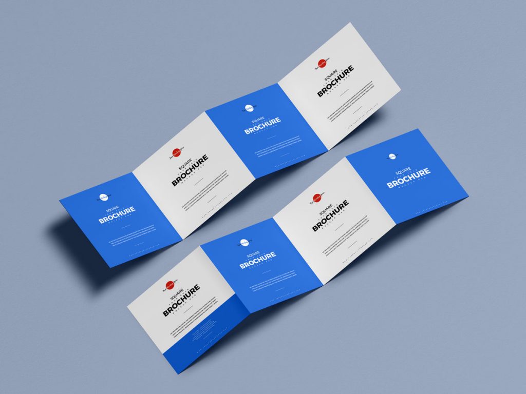 Download Free Square Four Fold Business Brochure Mockup Design ...