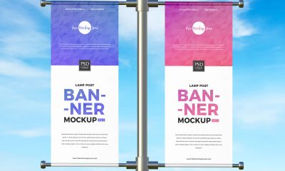 Free-Outdoor-Advertising-Lamp-Post-Banner-Mockup-Design
