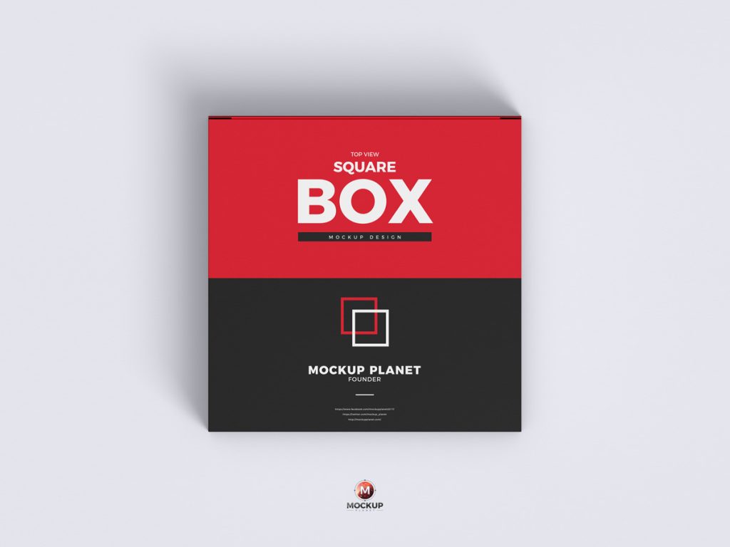 Download Free Top View Square Box Mockup Design - Mockup Planet