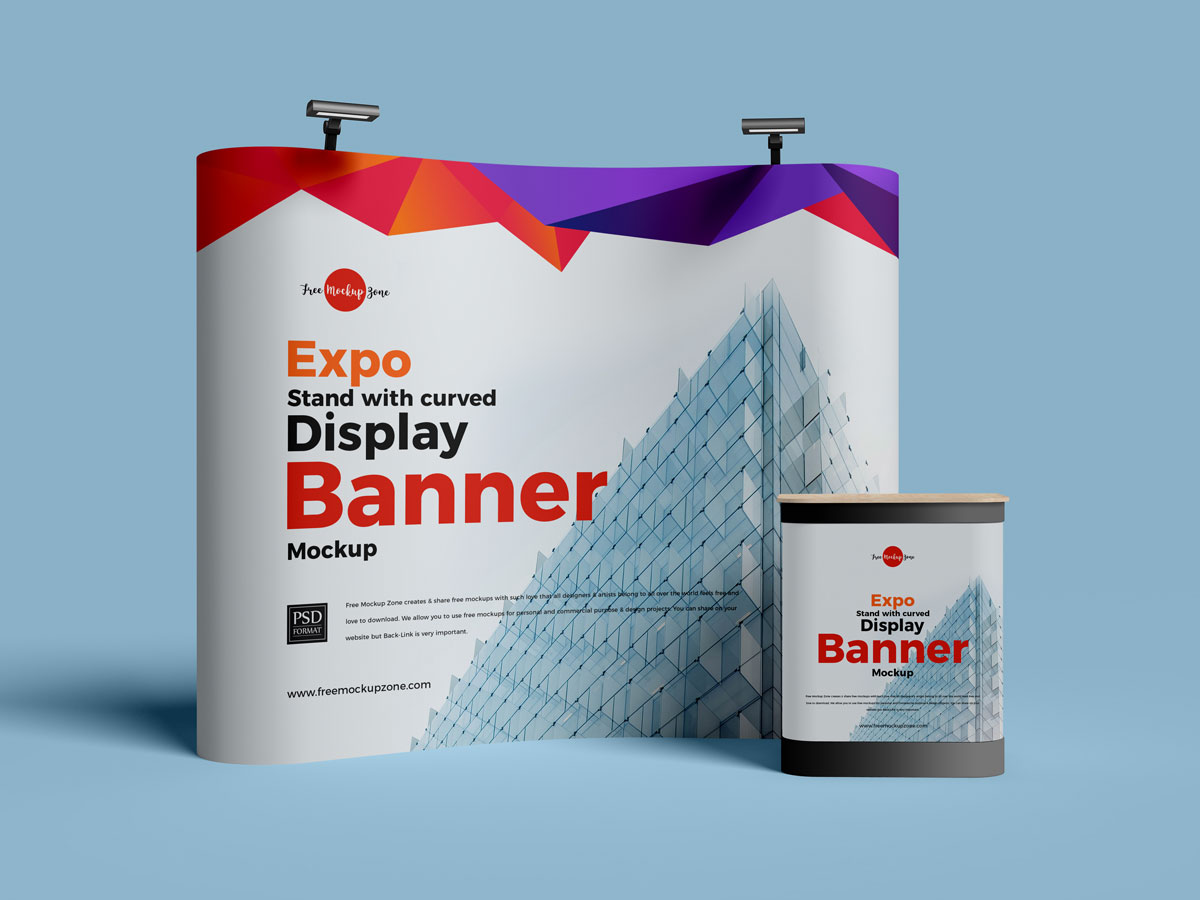 Download Free Exhibition Display Stand Banner Mockup Design ...