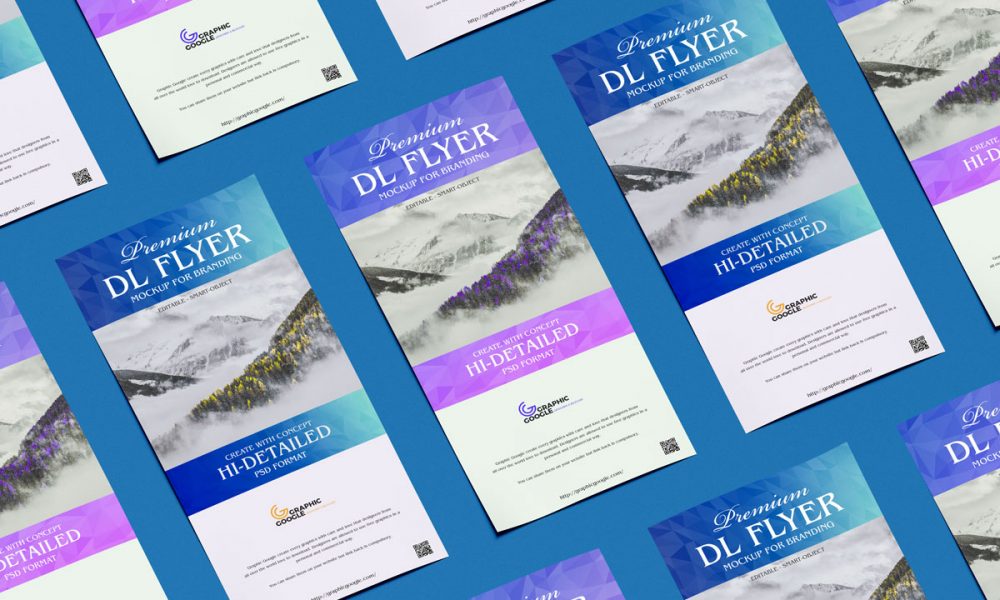 Free PSD Brand Dl Flyer Mockup Design - Mockup Planet