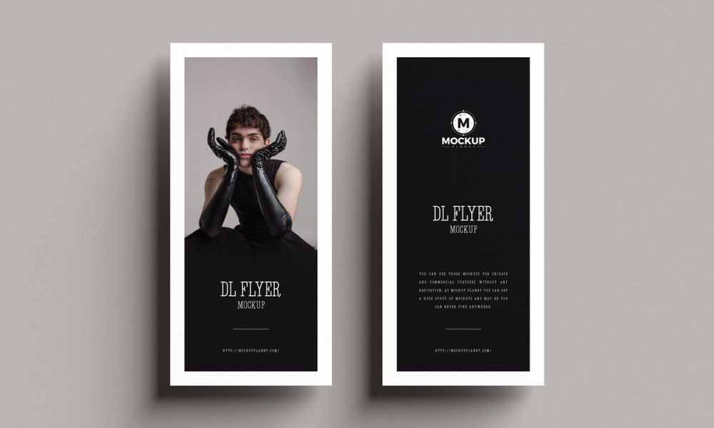 Free Top View Brand DL Flyer Mockup Design - Mockup Planet