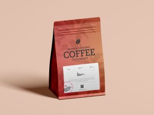 Free Coffee Pouch Bag Packaging Mockup Design - Mockup Planet