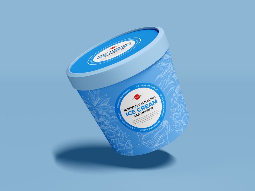 Download Free Floating Ice Cream Jar Packaging Mockup Design ...