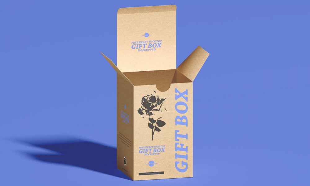 Download Free Modern Open Gift Box Packaging Mockup Design - Mockup ...