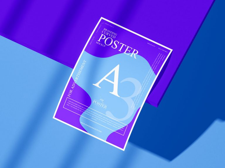 Download Free Brand Presentation A3 Curved Poster Mockup Design ...