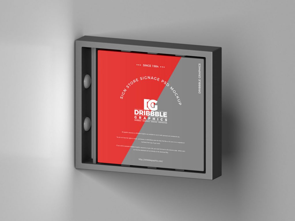 Free Square Advertising Signage Sign Mockup Design - Mockup Planet