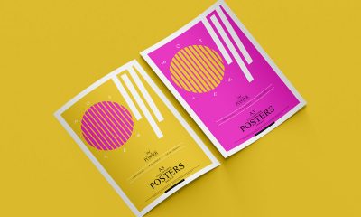Free-Fabulous-A3-Curved-Papers-Poster-Mockup-Design