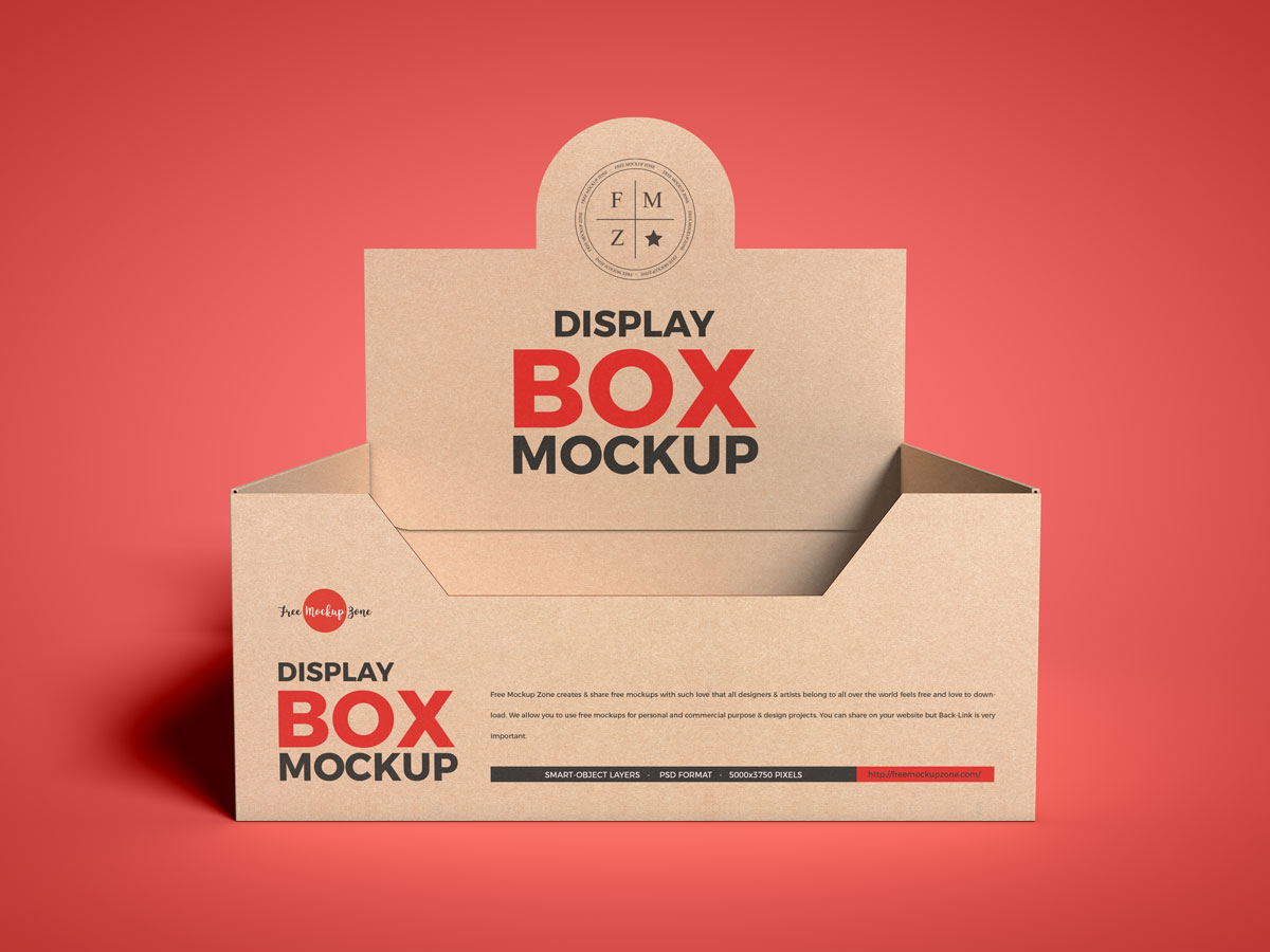 Free Front View Craft Display Box Mockup Design - Mockup Planet