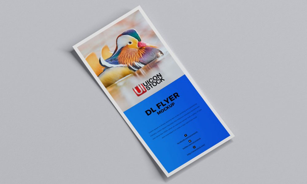 Free Curved Dl Flyer Mockup Design - Mockup Planet