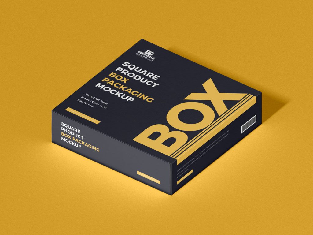 Free Modern Brand Box Packaging Mockup Design Mockup