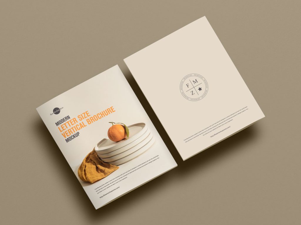 Free Top View Letter Size Brochure Mockup Design - Mockup Planet