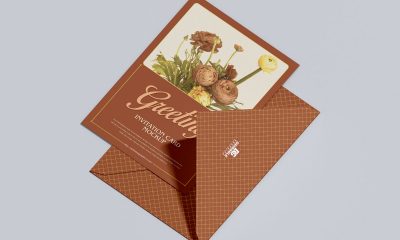 Free-Envelope-With-Fabulous-Invitation-Mockup-Design