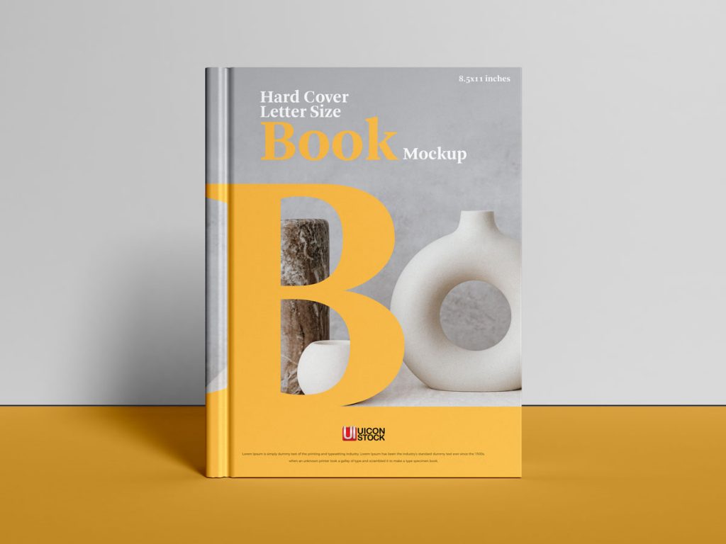 Free Front View Cover Branding Book Mockup Design - Mockup Planet