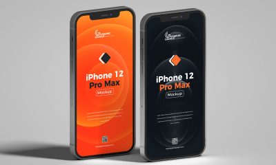 Free-Standing-View-iPhone-12-Pro-Max-Mockup-Design