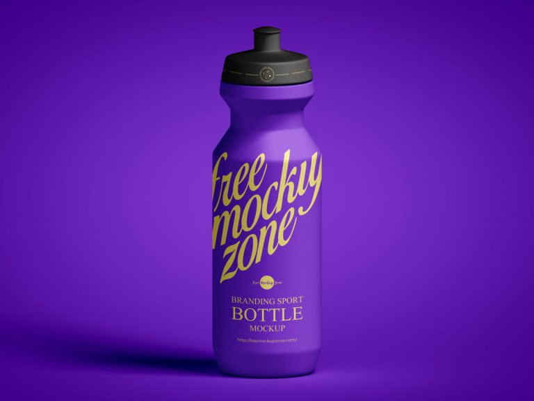 Free Front View Sport Bottle Mockup Design - Mockup Planet