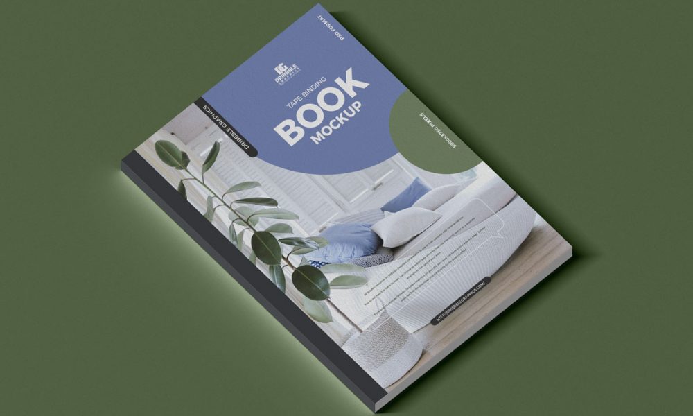 Free A4 Tape Binding Book Mockup Design - Mockup Planet