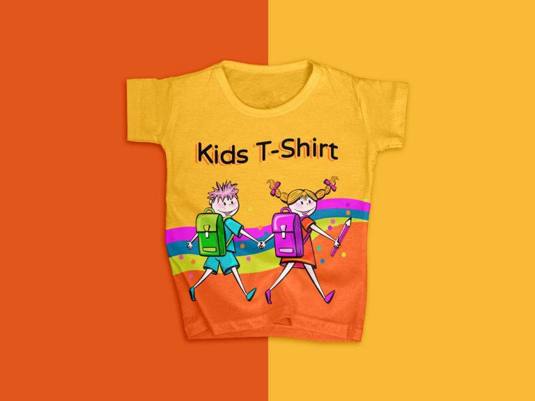 Free Fabulous Kids T-Shirt Mockup Design - Mockup Planet