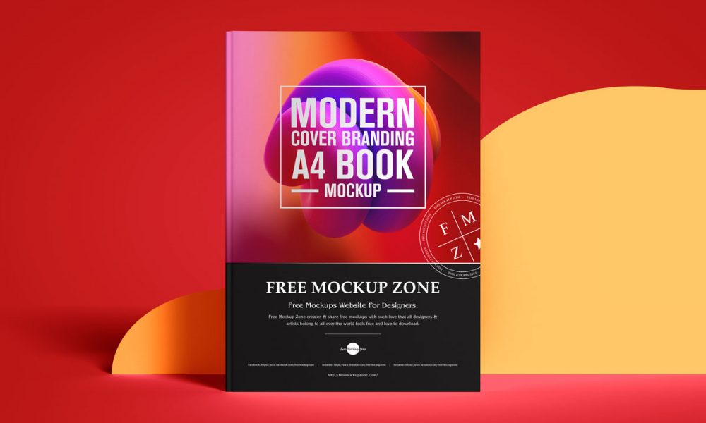 Free Fabulous A4 Cover Book Mockup Design - Mockup Planet