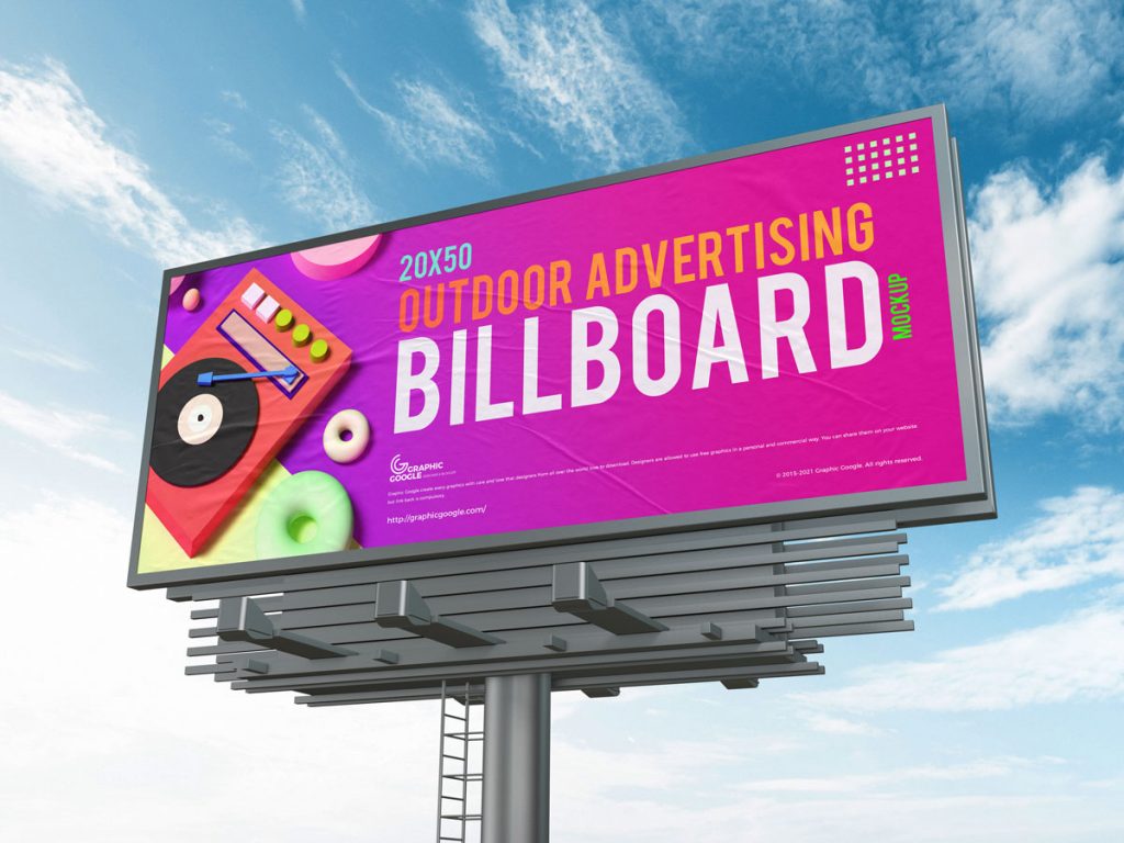 Free Premium Outdoor Advertisement Billboard Mockup Design - Mockup Planet