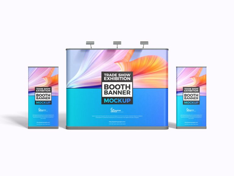 Free Exhibition Trade Show Banner Mockup Design - Mockup Planet