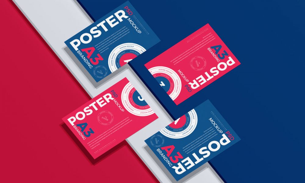 Premium A3 Paper Poster Mockup - Poster Mockup