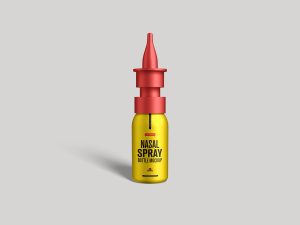 Free Premium Nasal Spray Bottle Mockup Design - Mockup Planet