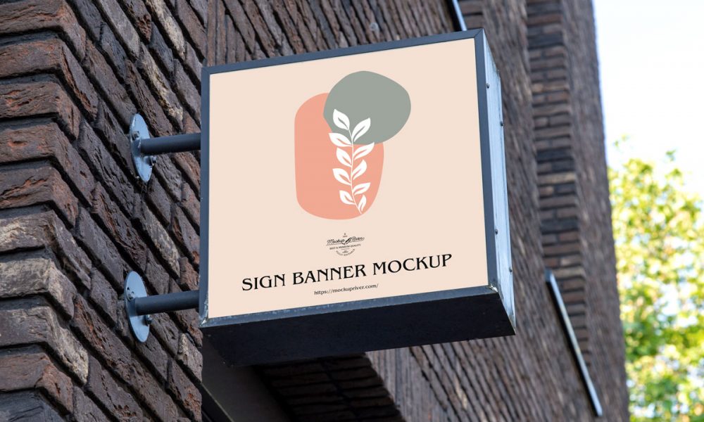 Free-Outdoor-Wall-Sign-Banner-Mockup-Design