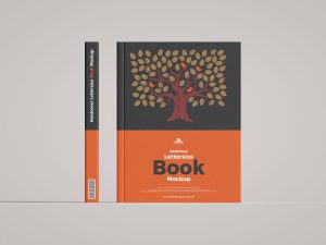 Free Stand Up Spine With Book Mockup Design - Mockup Planet