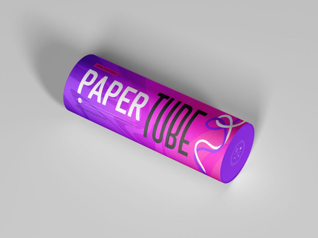 Free Fabulous Paper Tube Packaging Mockup Design Mockup