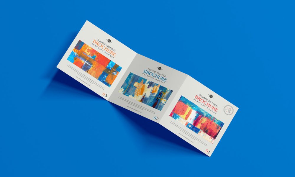Free Fabulous Square Tri-Fold Brochure Mockup Design - Mockup Planet