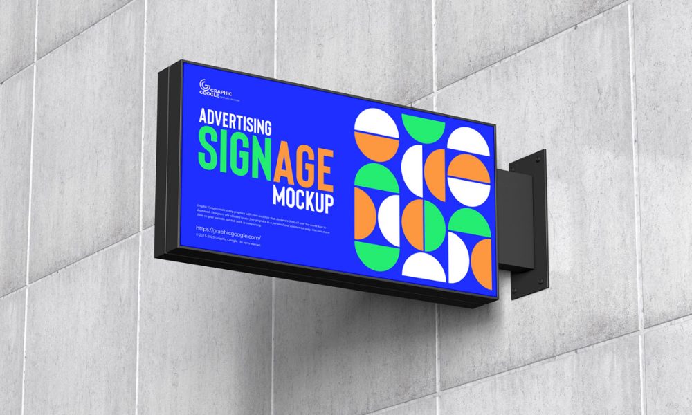 Free Elegant Signage Banner Mockup Design Mockup