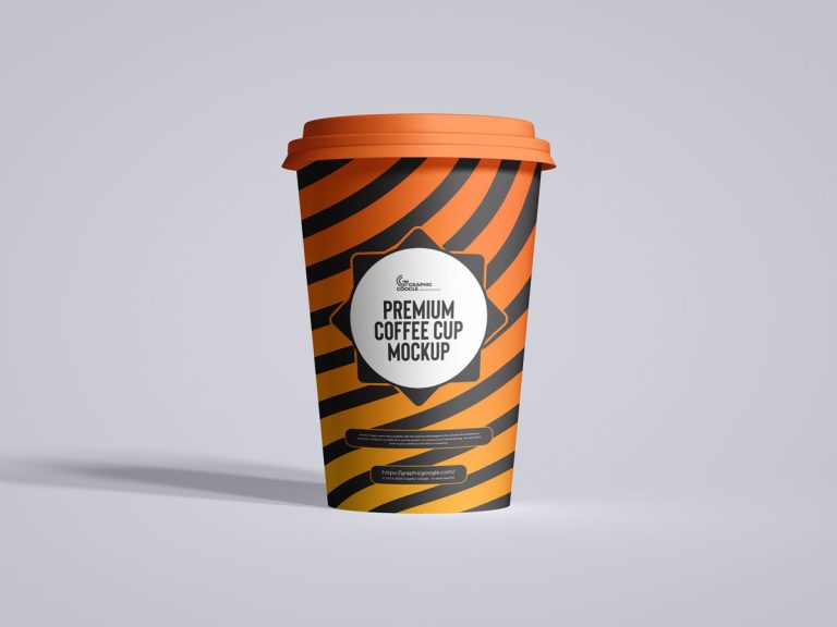 Free Stand Up Coffee Cup Mockup Design - Mockup Planet