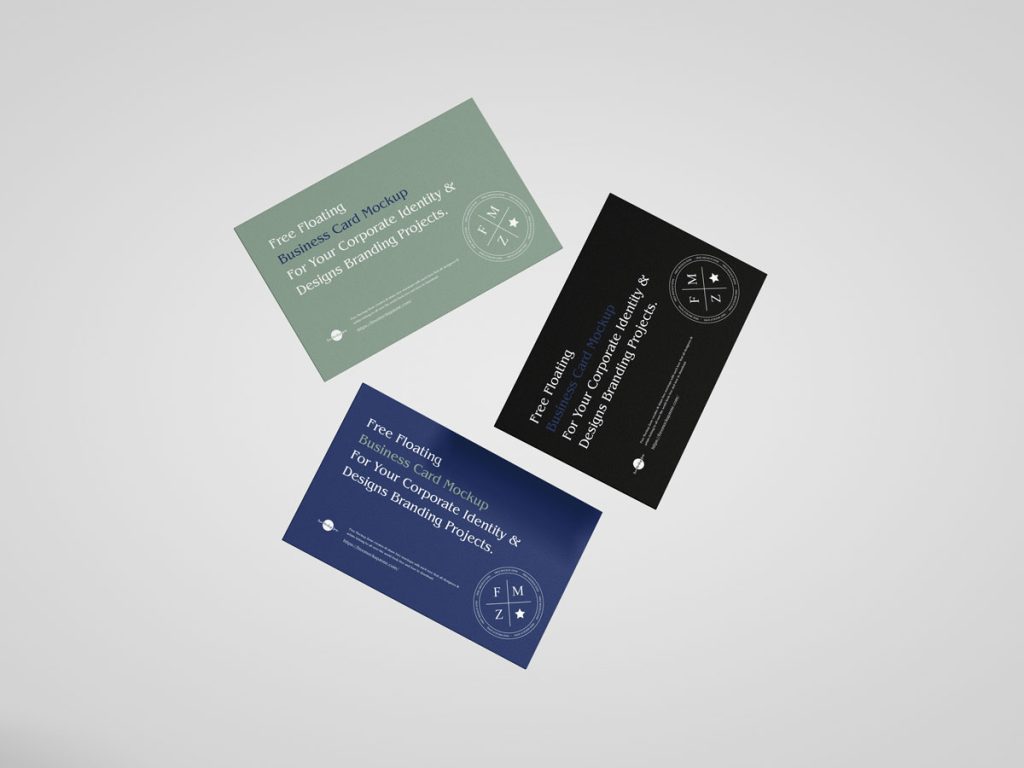 Free Premium Flying Business Card Mockup Design - Mockup Planet