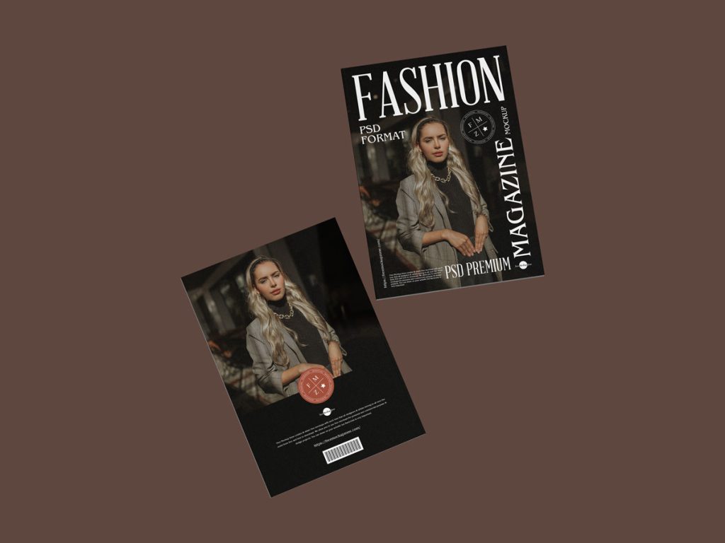 Free Floating Front Back Magazine Mockup Design - Mockup Planet