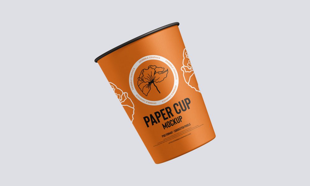 Free Stylish Paper Cup Packaging Mockup Design Mockup