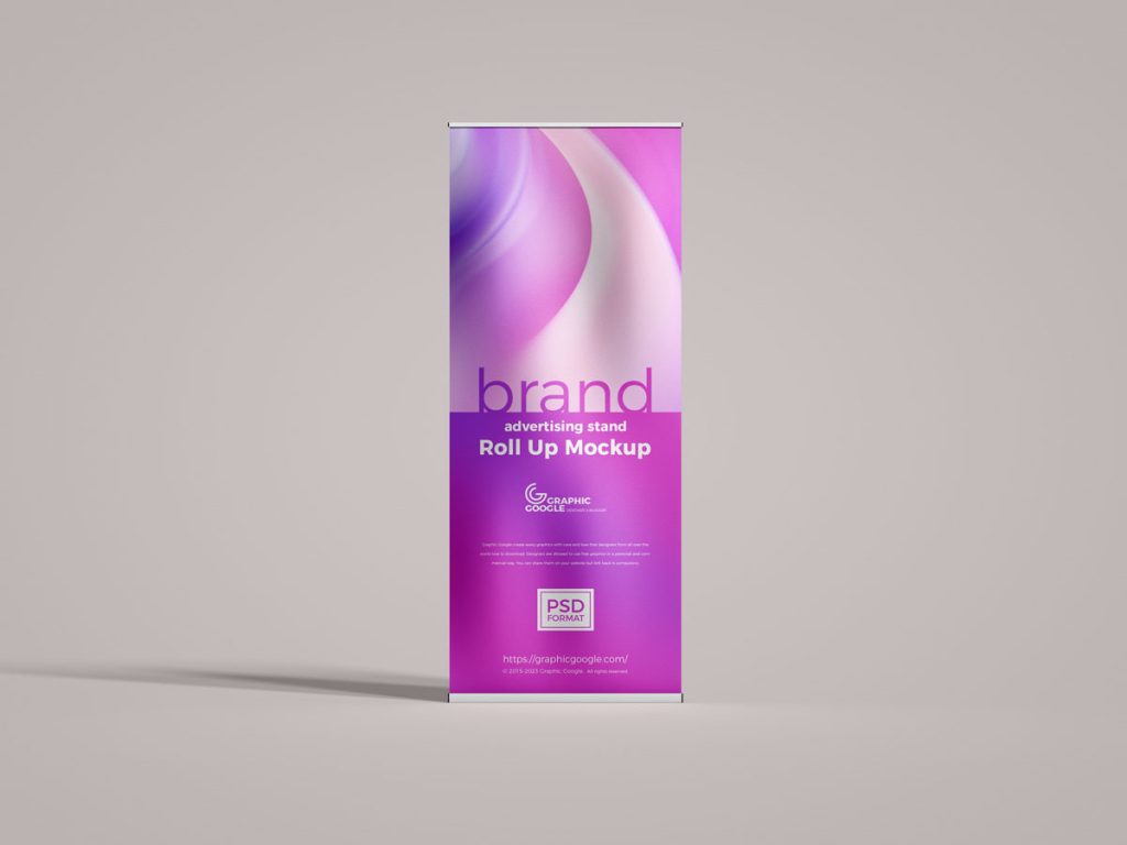 Free Brand Advertising Roll Up Mockup Design - Mockup Planet