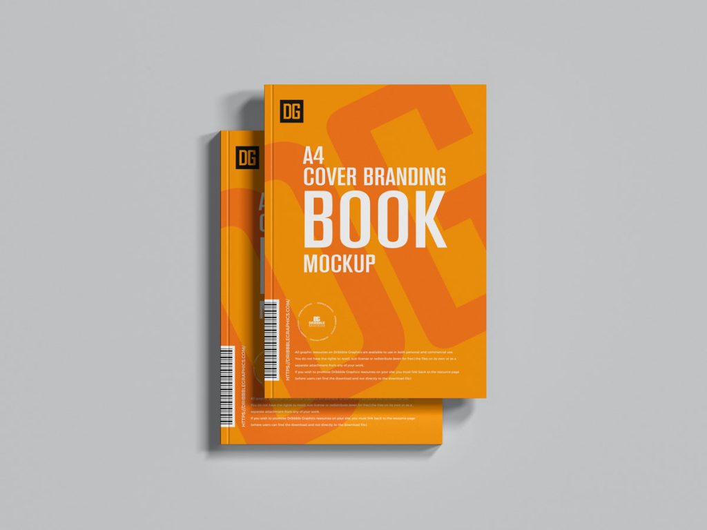 Free Top View A4 Cover Branding Book Mockup Design - Mockup Planet